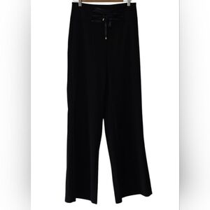 Shein black high-waisted comfy wide leg pant with ribbon closure side zip L